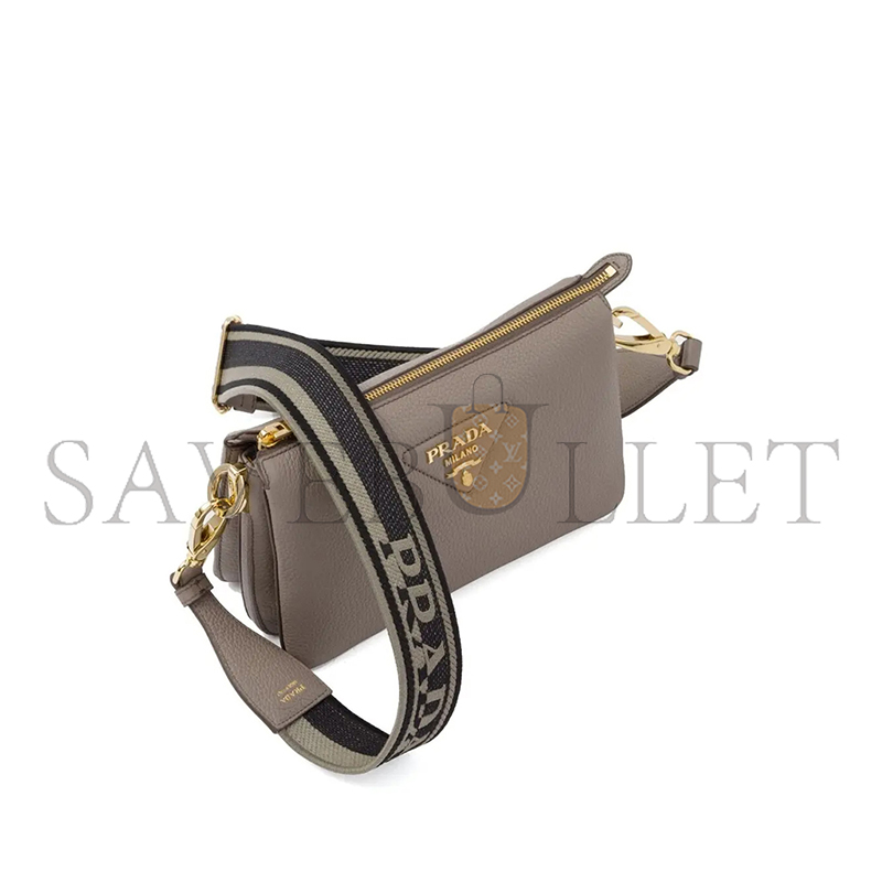 PRADA LEATHER SHOULDER BAG 1BH194 (23*13.5*6cm)